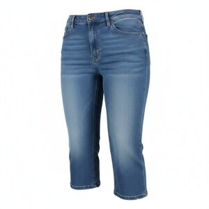 Hillard & Hanson Womens Petite Denim Capris Blue Medium Wash Cropped Jeans 10P